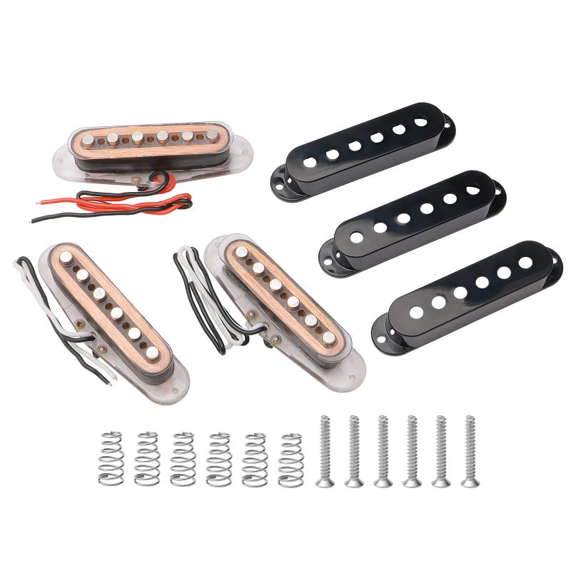 Swhmc SSS Single Coil Pickup Set for Strat Style Guitar - Copper & Black (Neck/Middle/Bridge, 5.75K-6.25K Output) - Image 1